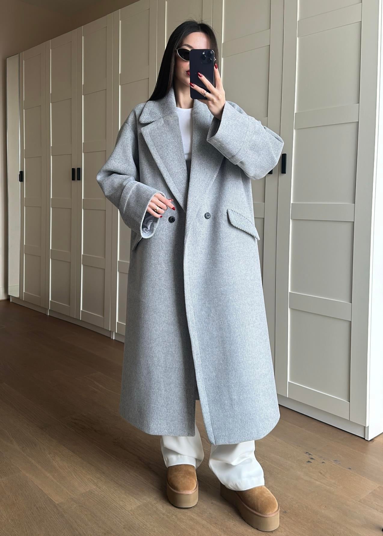 Kruvaze Balıksırtı Kaban GRİ