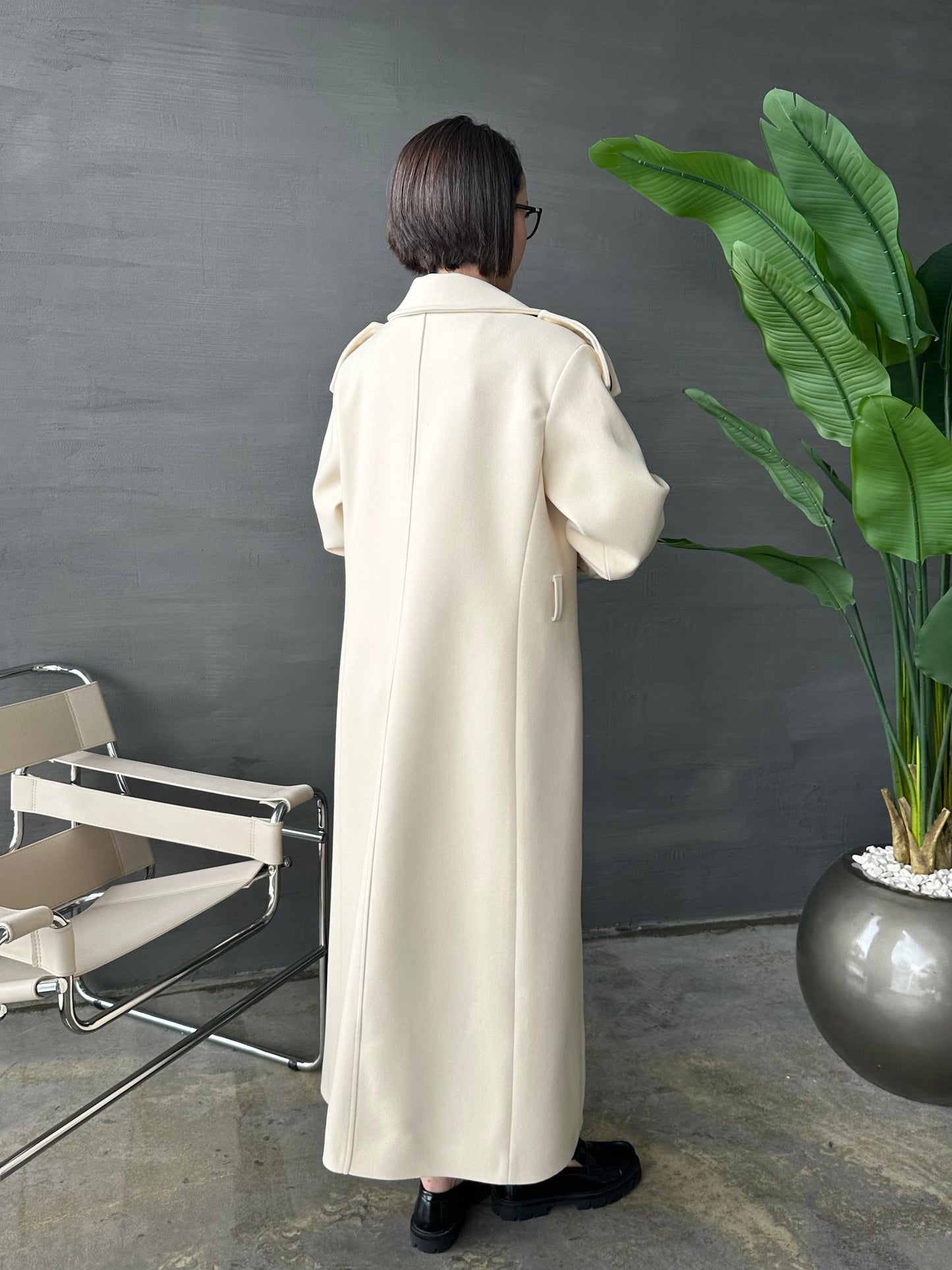 Vatkalı Apoletli Premium Kaban BEJ