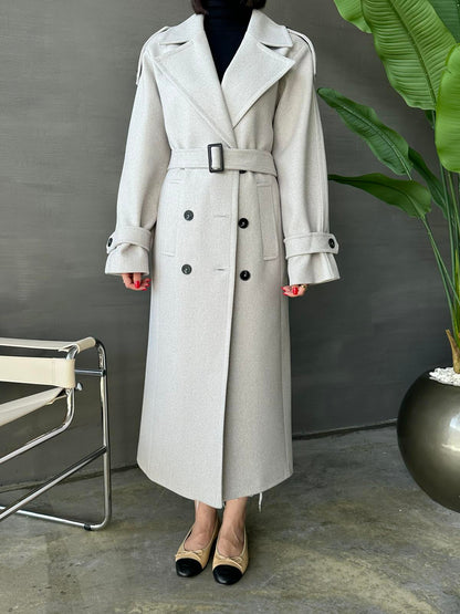 Vatkalı Apoletli Premium Kaban GRİ