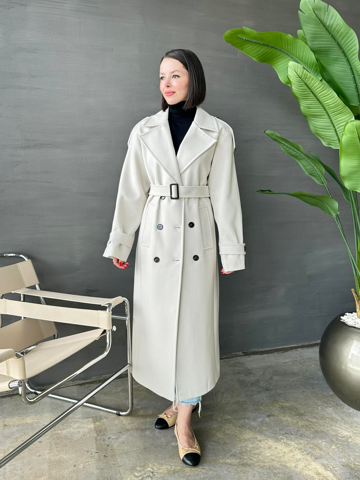 Vatkalı Apoletli Premium Kaban TAŞ